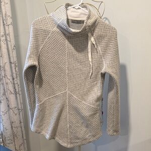 Prana Gray Chevron Turtleneck Sweater